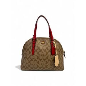 Coach Peyton Signature Cora Dome Coated Canvas Satchel Bag